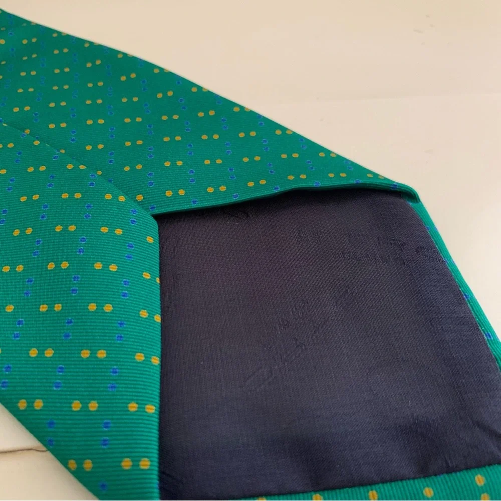 Etro 100% Silk Tie Emerald Green - Picture 6 of 8